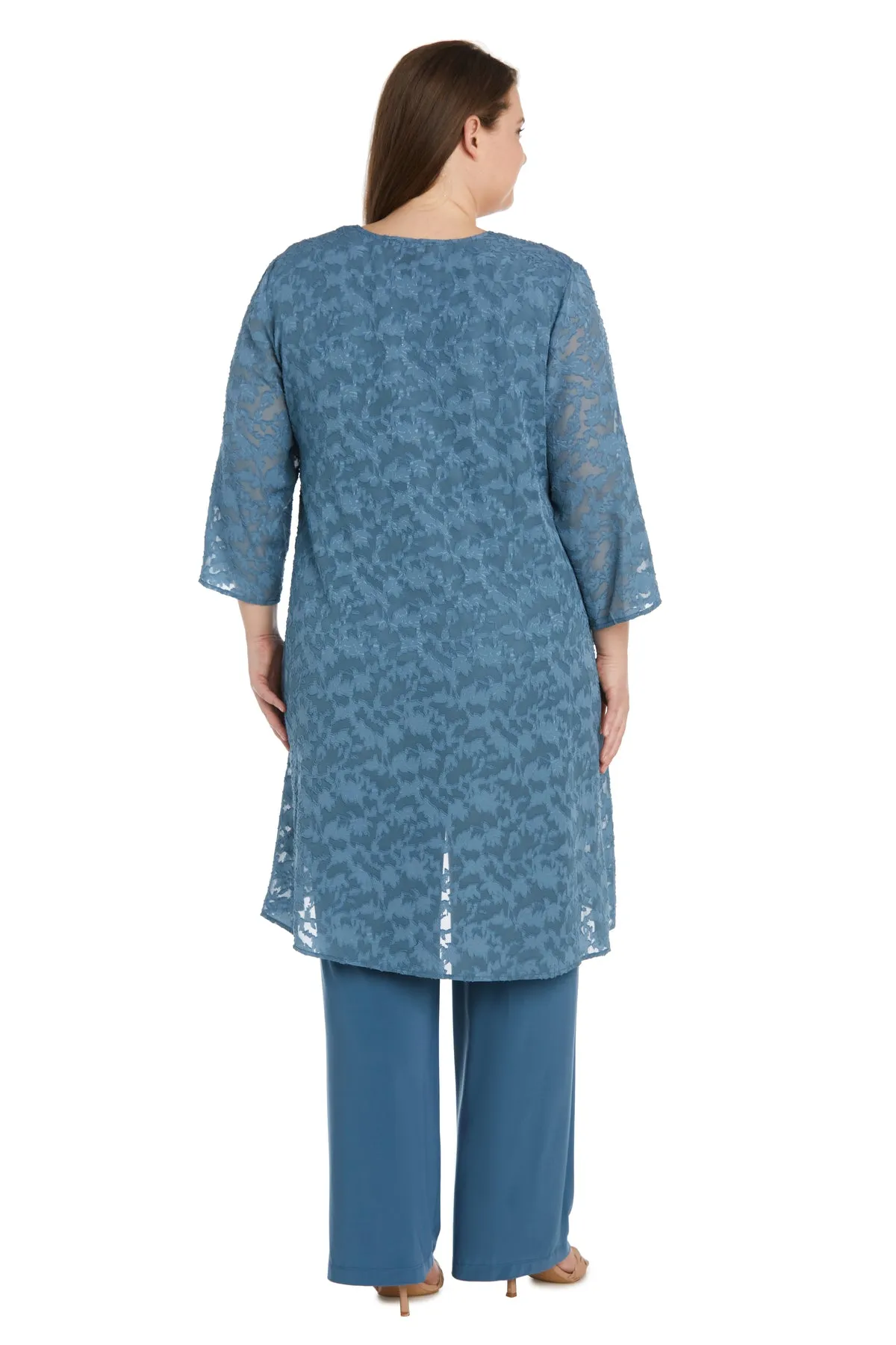 Three Piece Jacquard Burnout Pantsuit - Plus sold by R&M Richards product image thumbnail 2