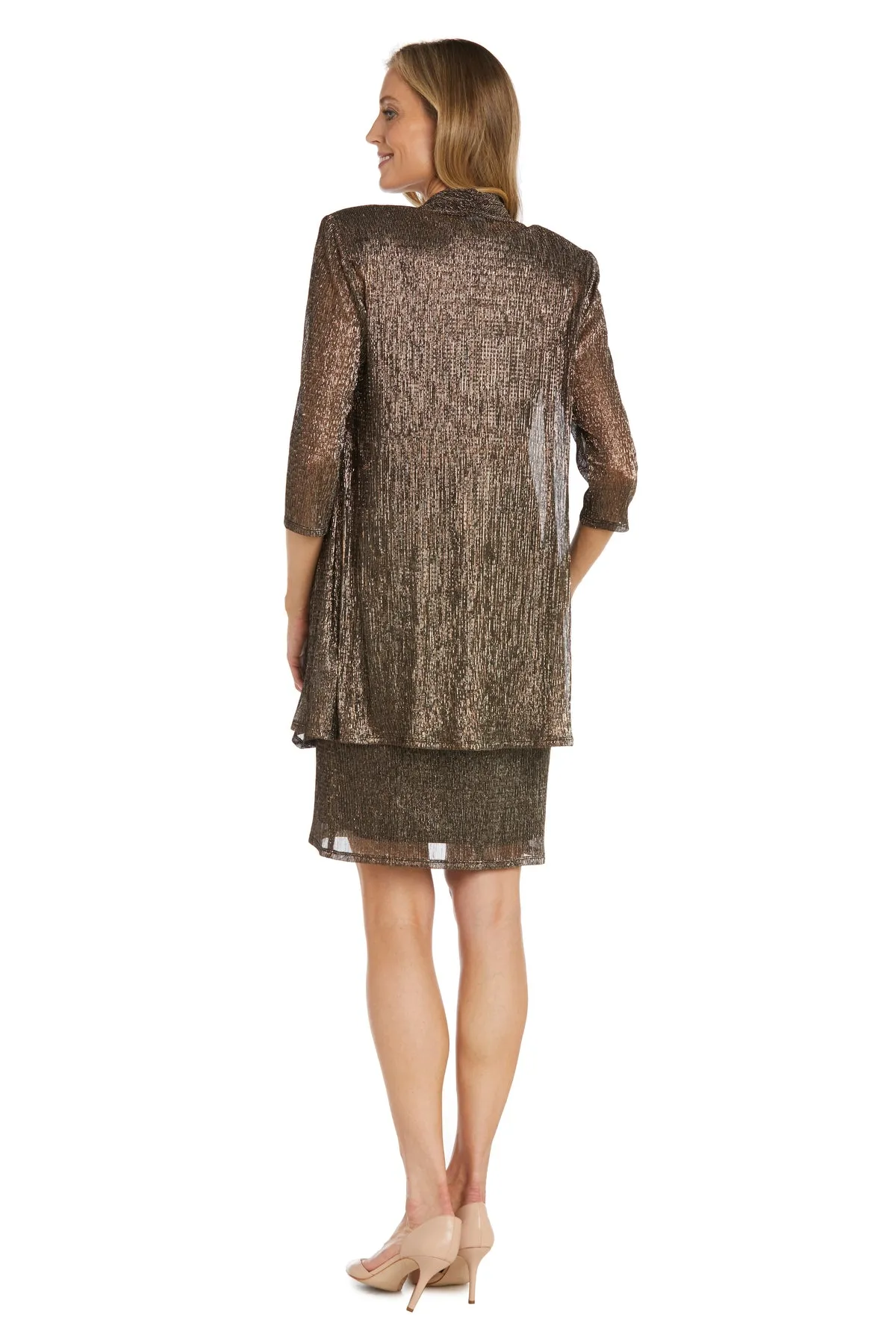 Metallic Sleeveless Dress with Matching Draped Cardigan sold by R&M Richards product image thumbnail 2