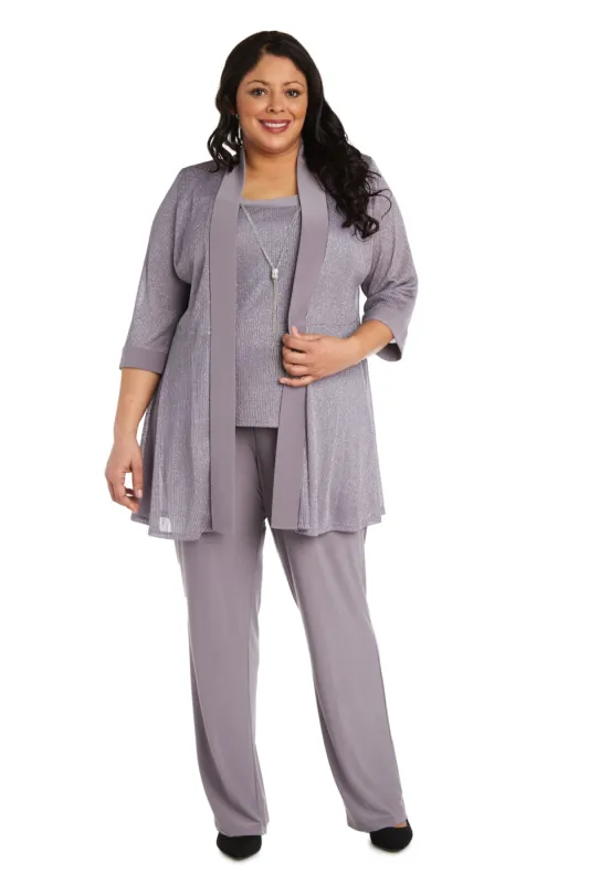 Faux Two-Piece Pant Set with Metallic Details - Plus sold by R&M Richards