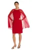 Chiffon Dress with Rhinestone Neckline and Sheer Capelet sold by R&M Richards