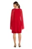 Chiffon Dress with Rhinestone Neckline and Sheer Capelet sold by R&M Richards