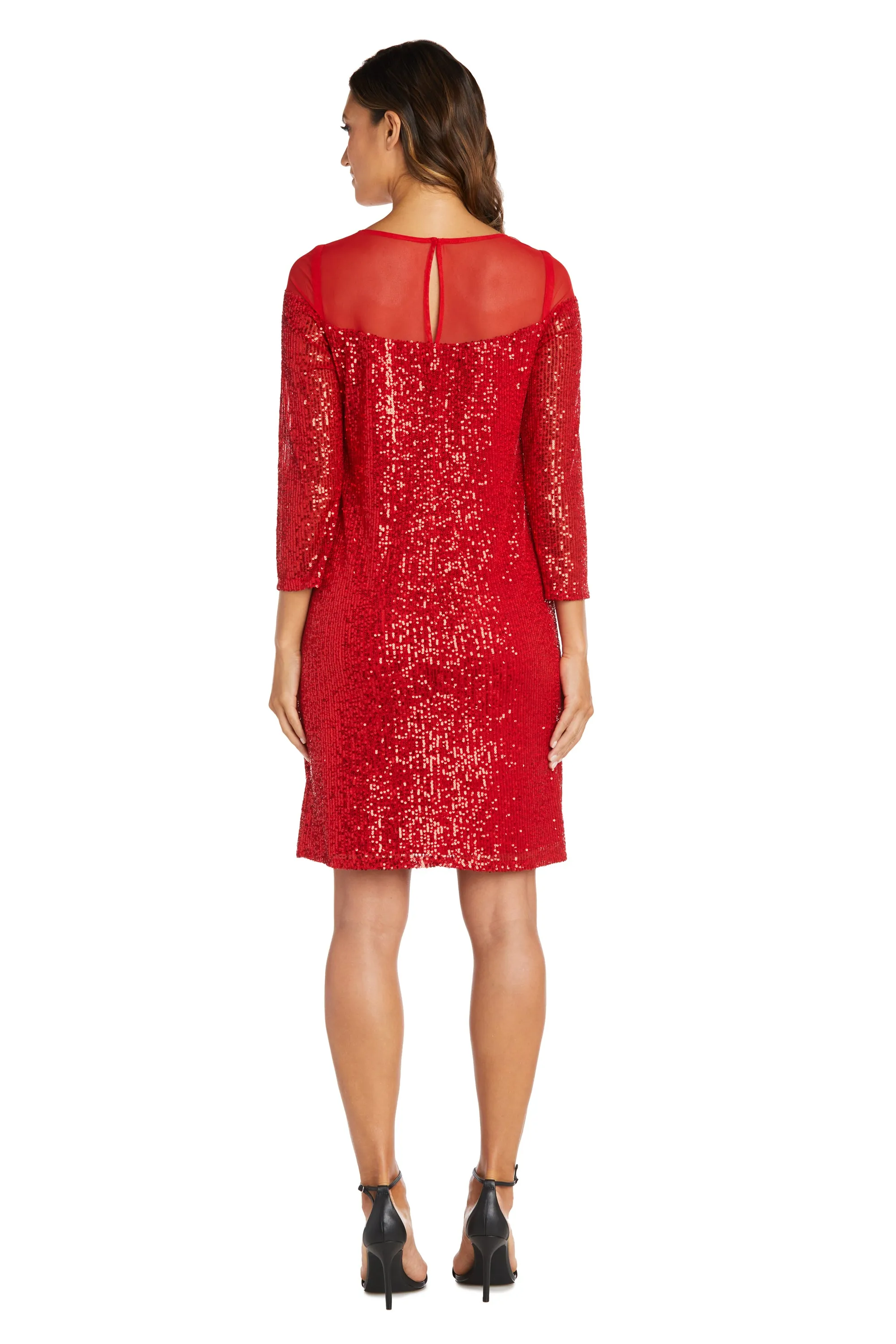 Short Sequin Dress With Illusion Bodice - Petite sold by R&M Richards product image thumbnail 5