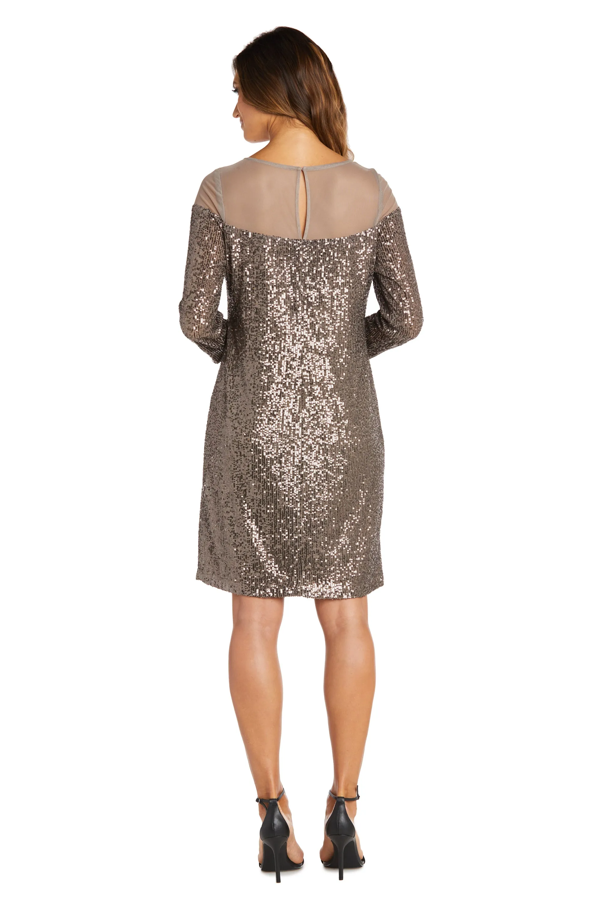 Short Sequin Dress With Illusion Bodice - Petite sold by R&M Richards product image thumbnail 2