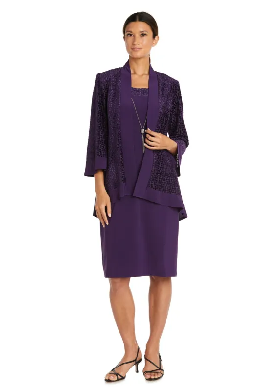 Velvet Chiffon Jacket Dress - Petite sold by R&M Richards