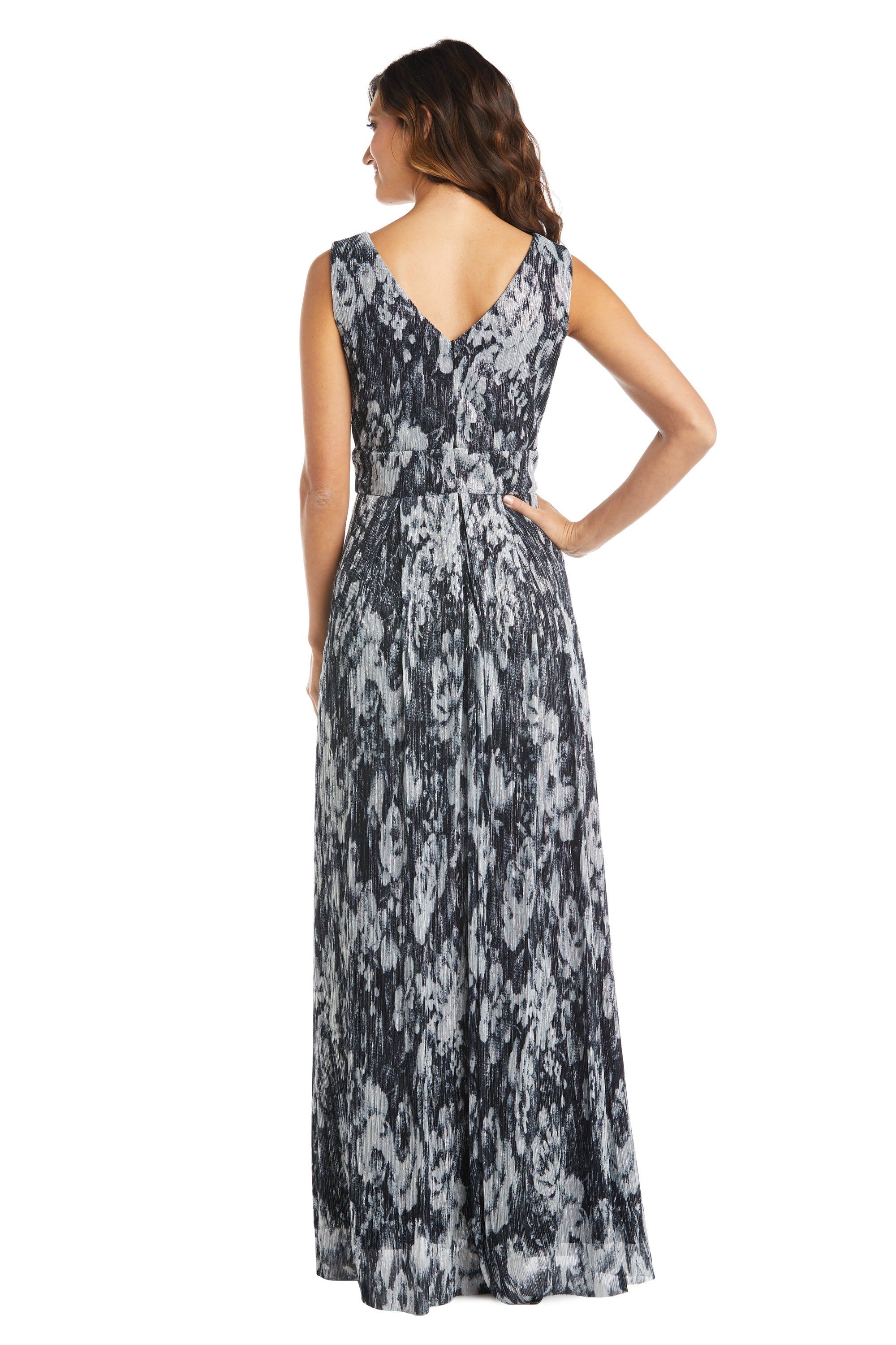 Metallic Print Crinkle Dress With Rhinestone Trim - Petite sold by R&M Richards product image thumbnail 2