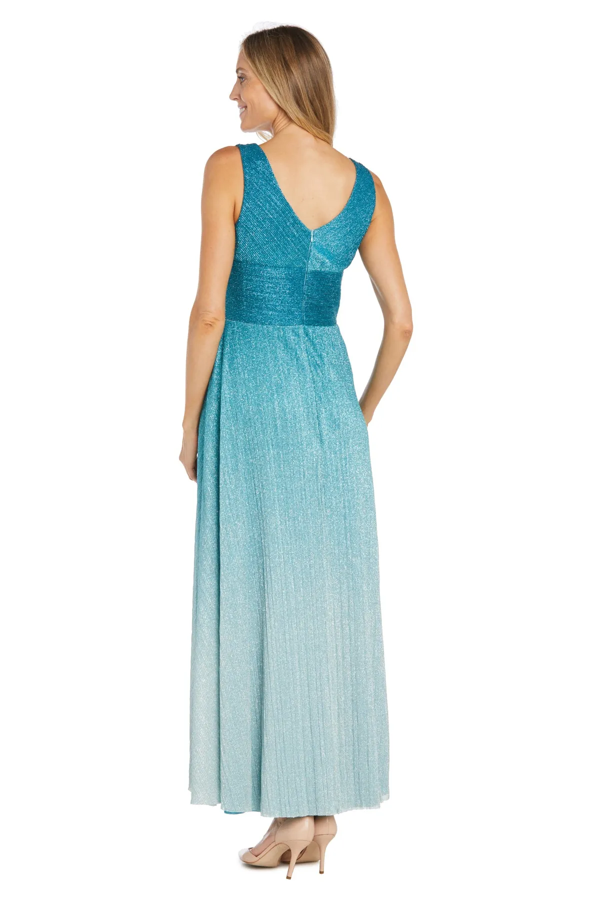 Long Crinkle Gown with Rhinestone Waist Detail sold by R&M Richards product image thumbnail 5