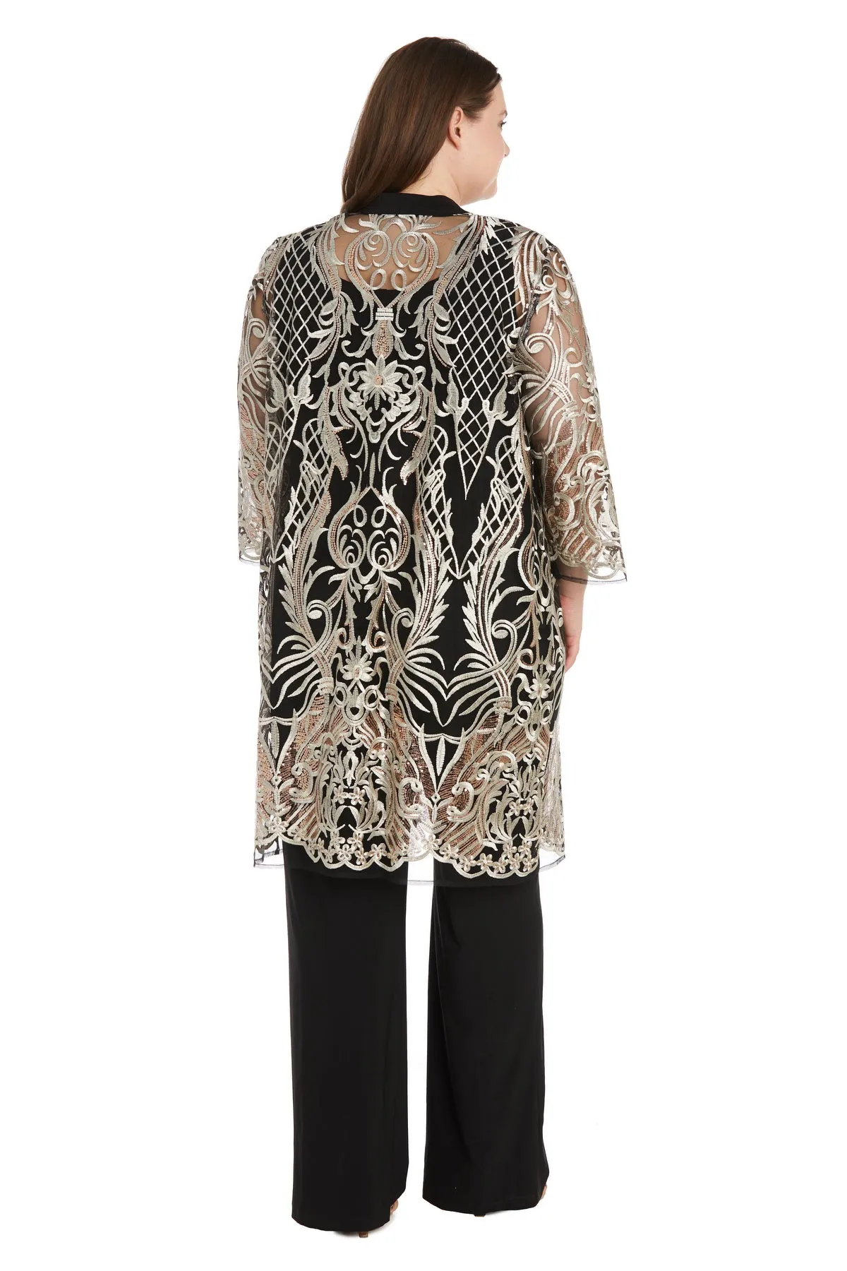 Sequined Embroidered Lace Pantsuit - Plus sold by R&M Richards product image thumbnail 2