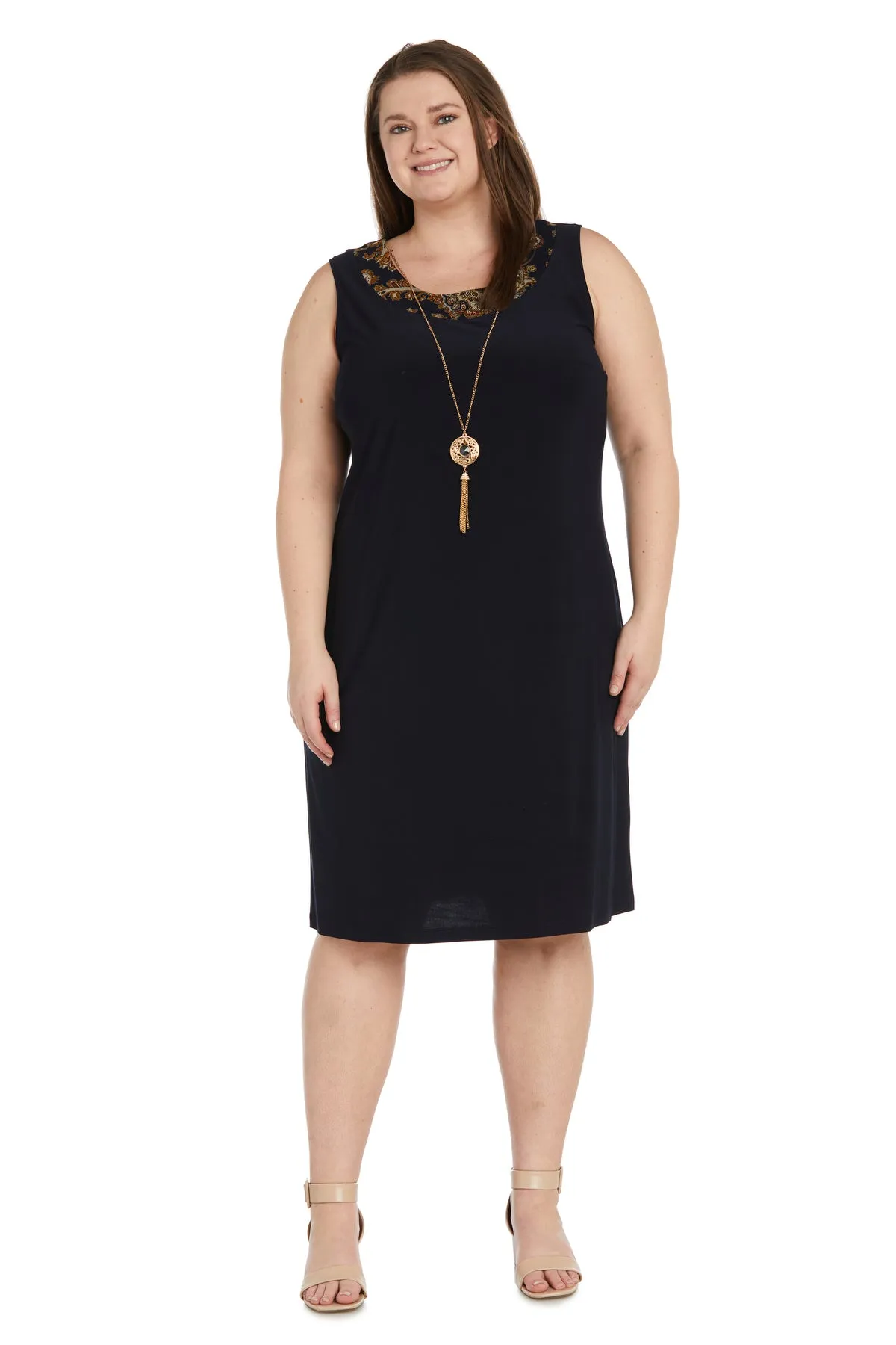 Two-Piece Printed Brocade Jacket and Dress Set - Plus sold by R&M Richards product image thumbnail 3