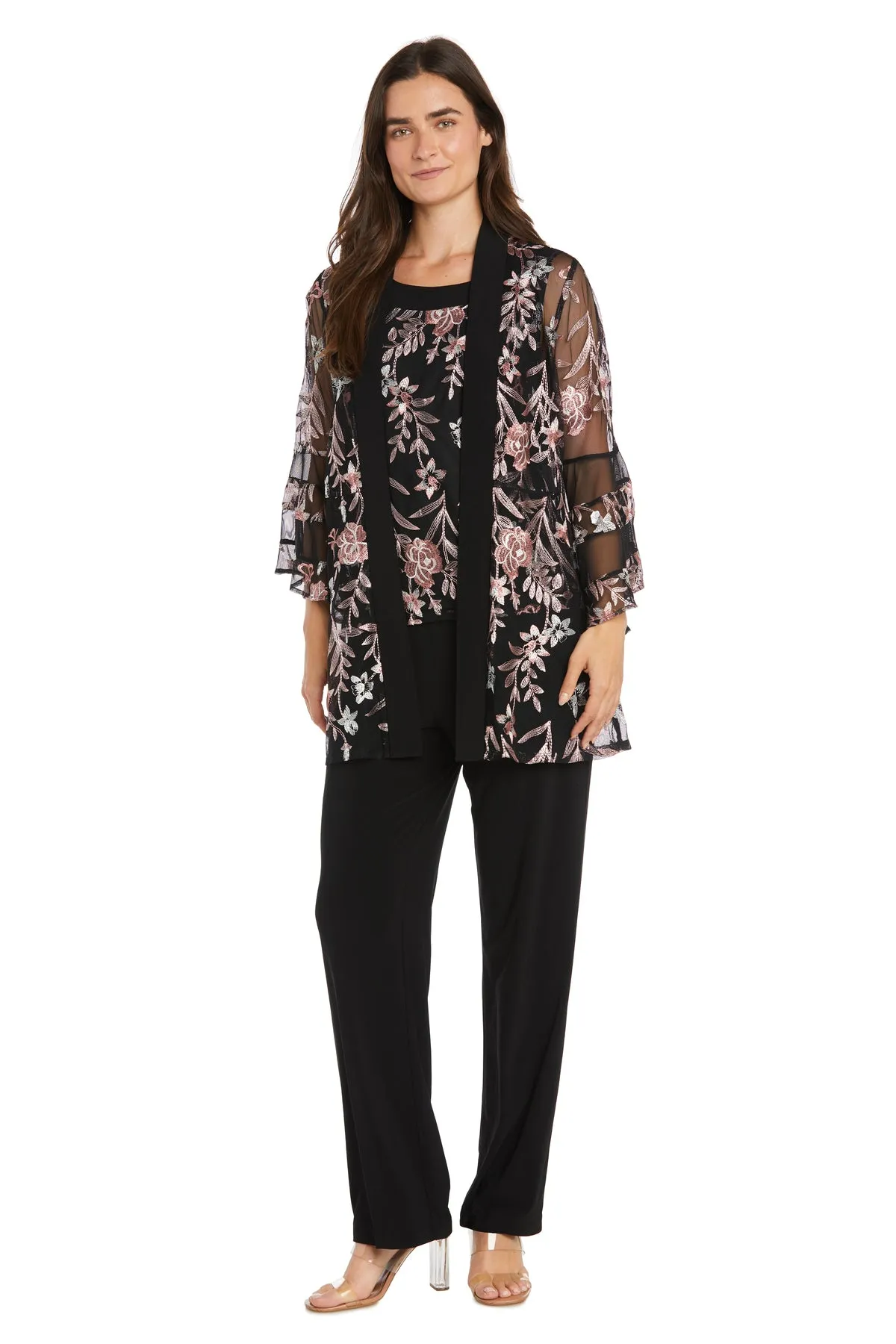 Embroidered Pantsuit with Flutter Sleeves sold by R&M Richards product image thumbnail 4