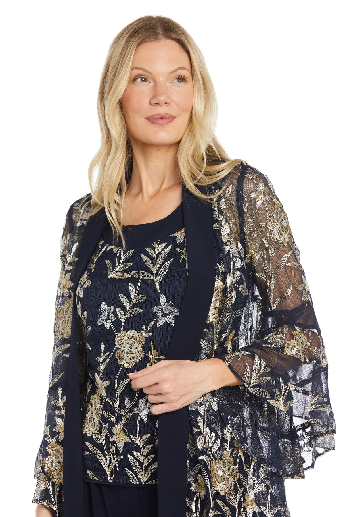 Embroidered Pantsuit with Flutter Sleeves sold by R&M Richards product image thumbnail 3