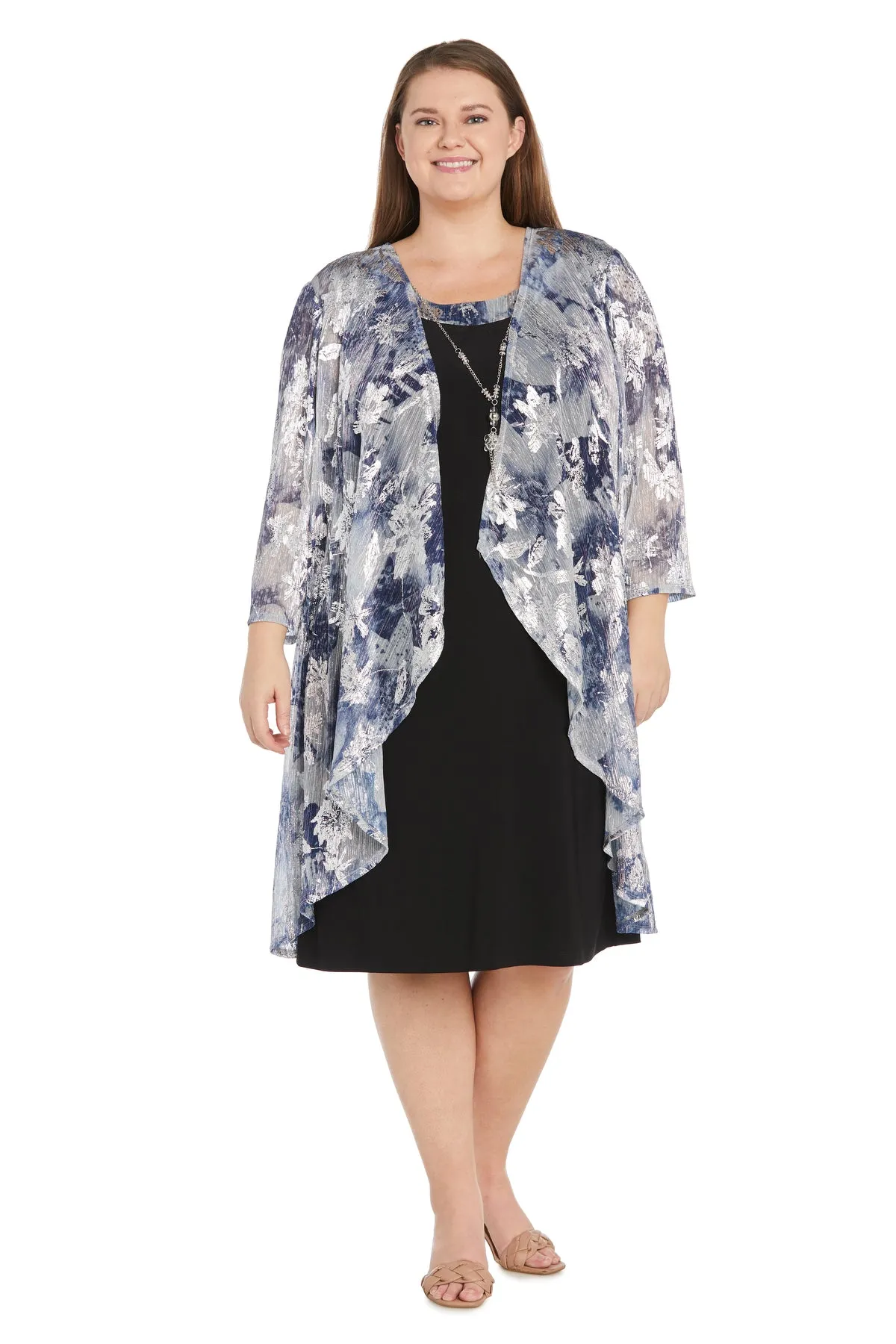 Flyaway Metallic Jacket Dress - Plus sold by R&M Richards