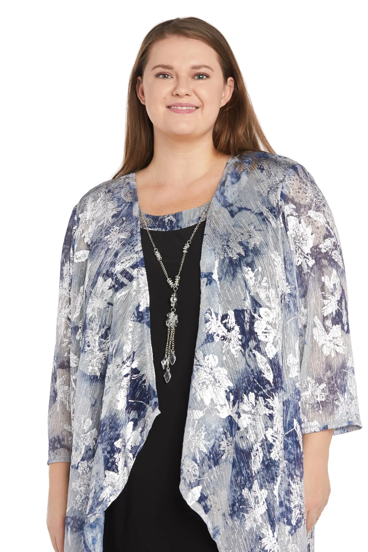 Flyaway Metallic Jacket Dress - Plus sold by R&M Richards product image thumbnail 5