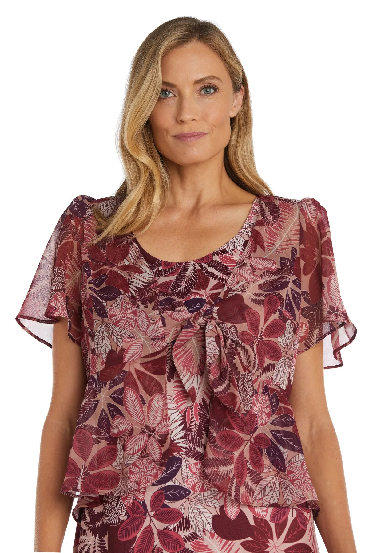 Short Daytime Floral Dress with Chiffon Blouse Overlay sold by R&M Richards product image thumbnail 5