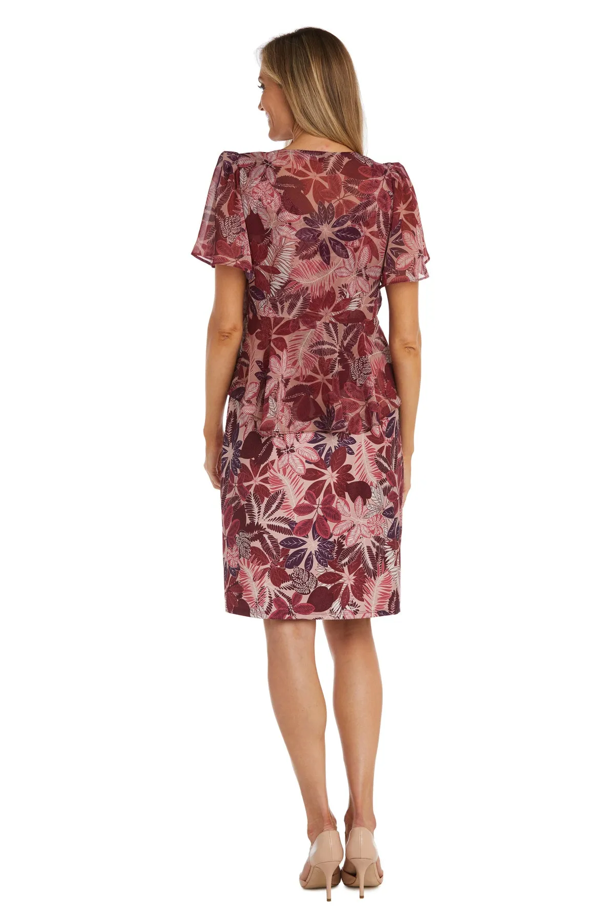 Short Daytime Floral Dress with Chiffon Blouse Overlay sold by R&M Richards product image thumbnail 2