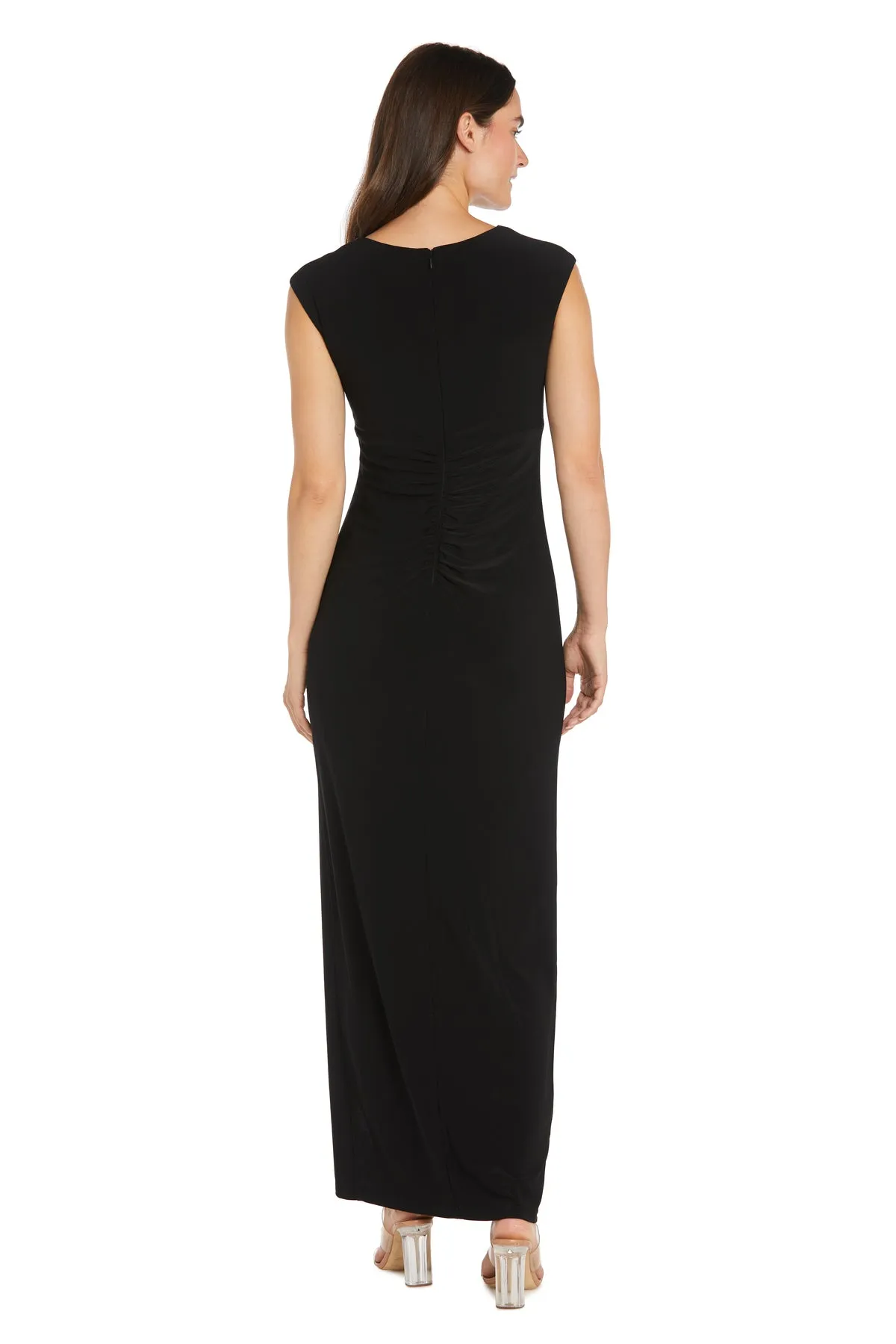Long Ity Dress with Asymmetrical Top and Rhinestone Trim sold by R&M Richards product image thumbnail 2