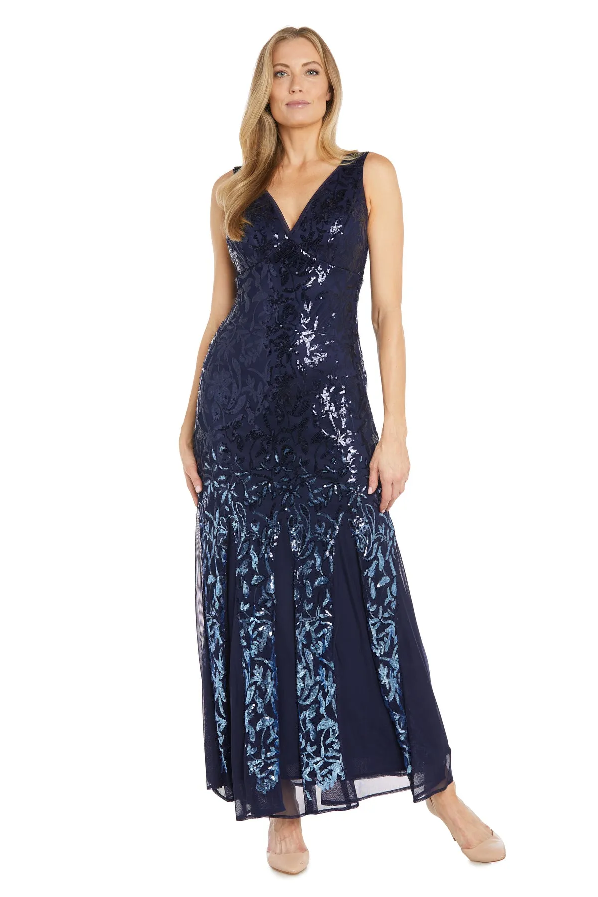 Ombre Sequin Gown with Mesh Godet Inserts sold by R&M Richards product image thumbnail 4