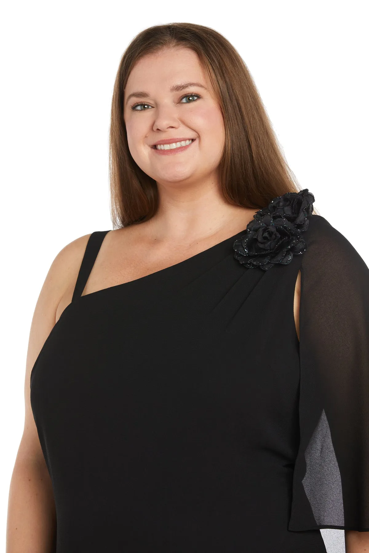 Dress Featuring an Elegant Chiffon Cape - Plus sold by R&M Richards product image thumbnail 3