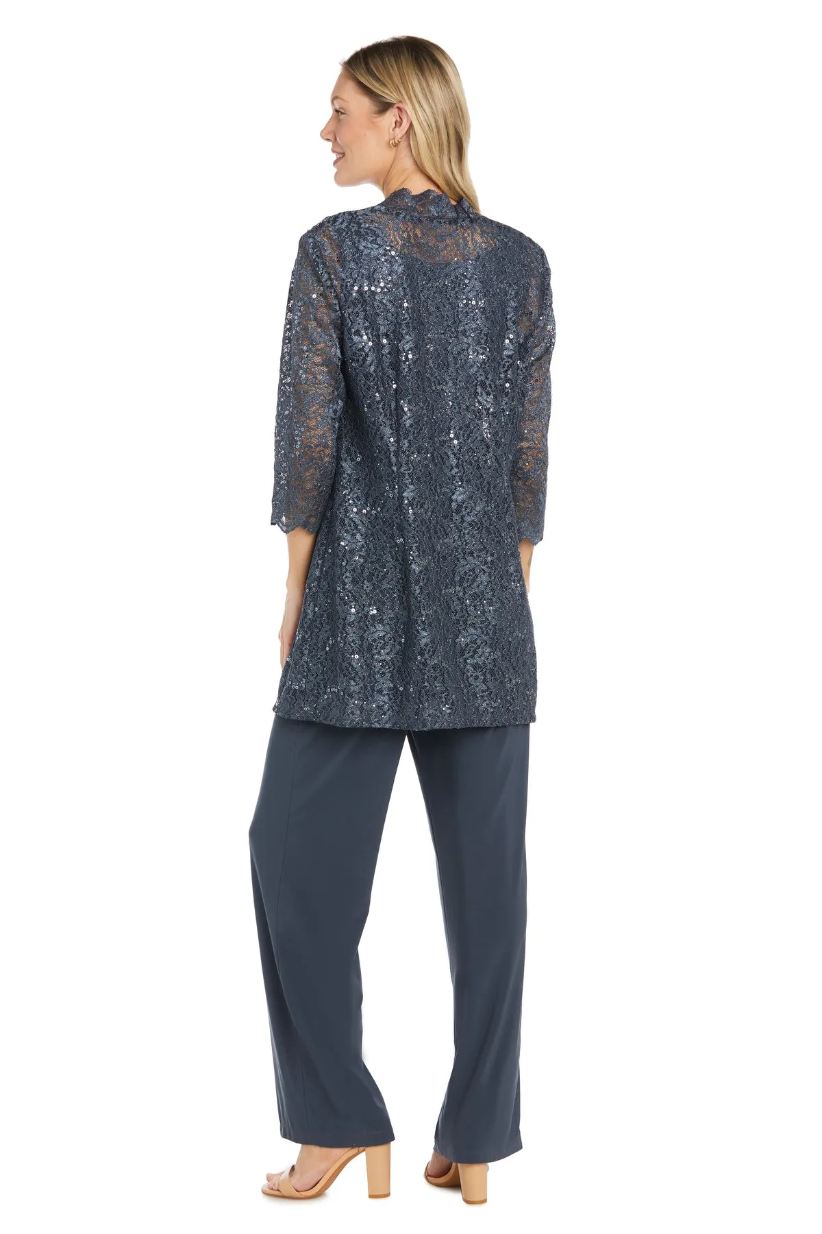 Lace Pantsuit With Delicate Sequins and a Pearl-Detailed Neckline sold by R&M Richards product image thumbnail 2