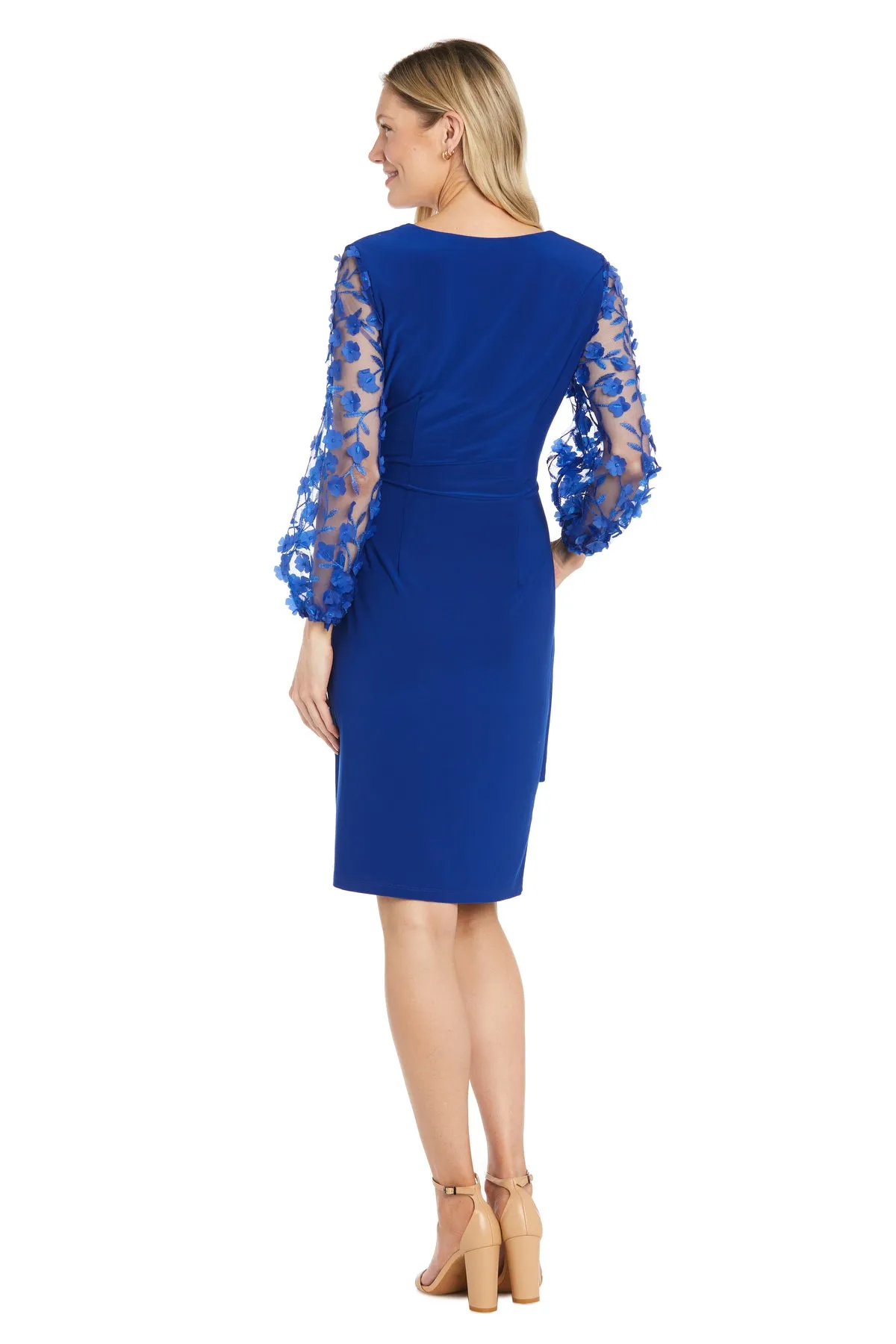 Cocktail Wrap Dress with 3D Floral Sheer Sleeves sold by R&M Richards product image thumbnail 2