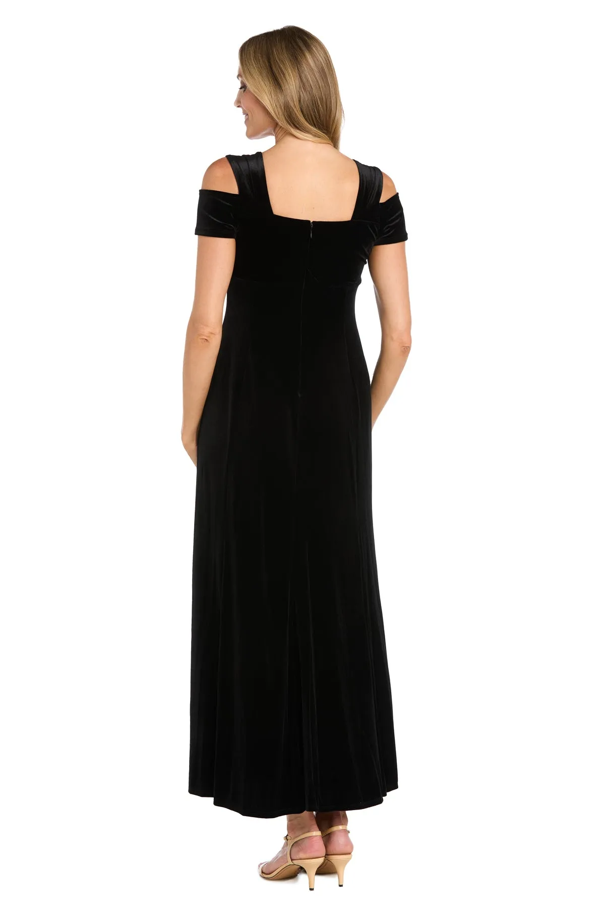 Long Velvet Off The Shoulder Dress With Rhinestone Detailing sold by R&M Richards product image thumbnail 2