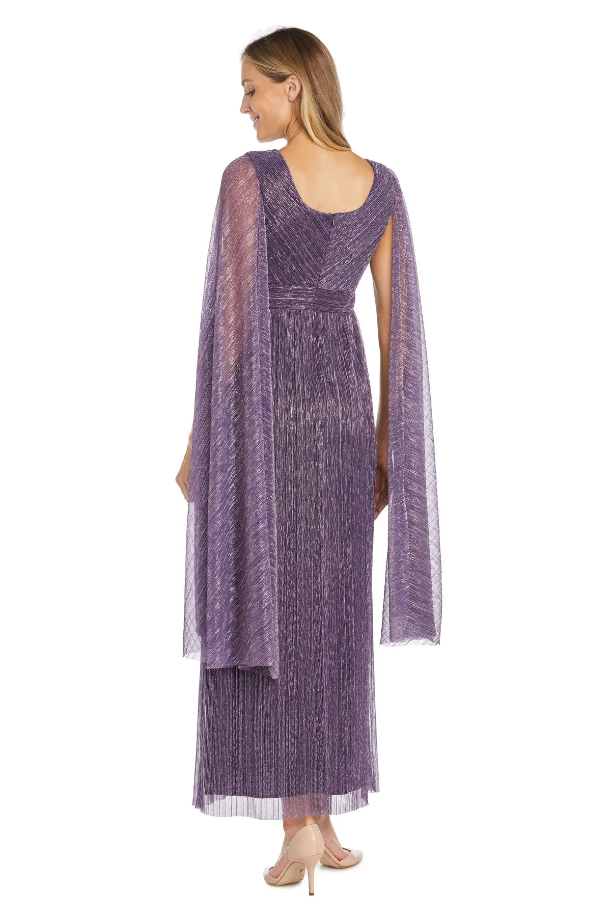 Evening Gown with Rhinestone Trim and Long Cape Sleeves sold by R&M Richards product image thumbnail 5