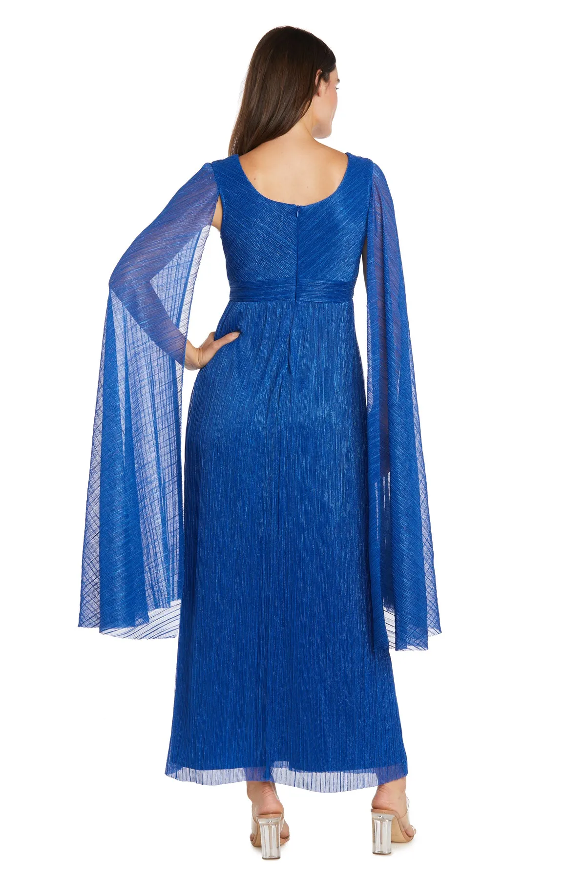 Evening Gown with Rhinestone Trim and Long Cape Sleeves sold by R&M Richards product image thumbnail 2