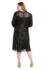 Intricate Sequin Detailing Cocktail Dress with Blouson Sleeves - Plus sold by R&M Richards