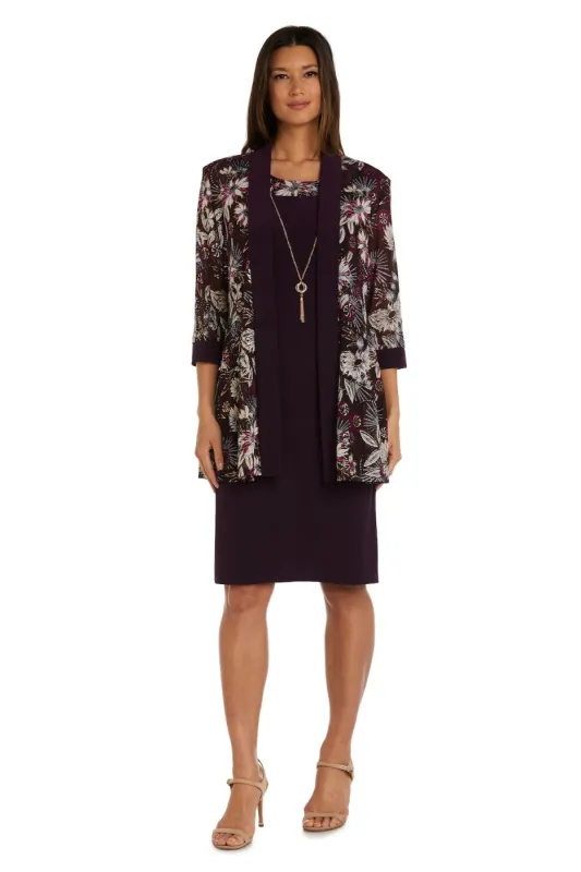 Two Piece Printed Power Mesh with Foil and Ity Jacket Dress sold by R&M Richards