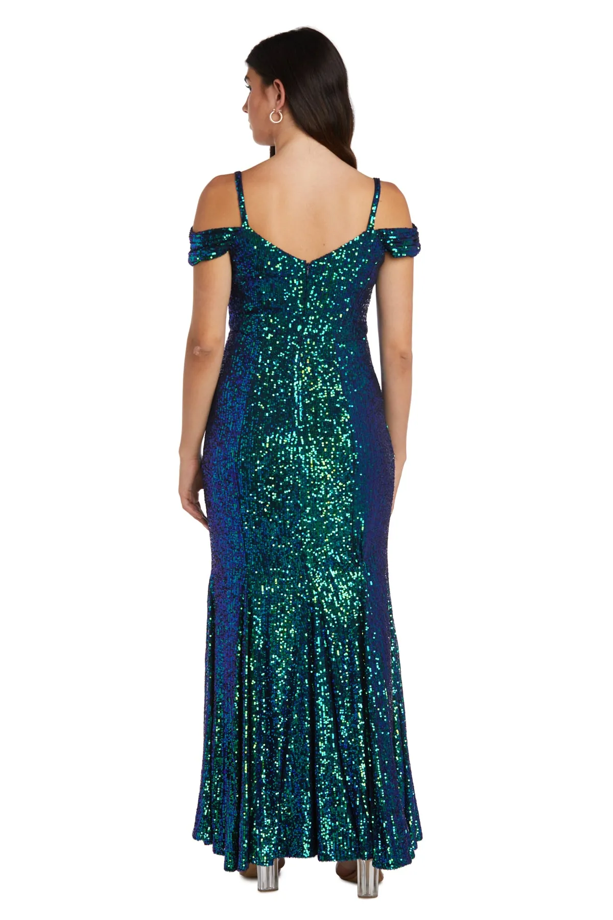 Long Off The Shoulders Evening Gown With Sequins sold by R&M Richards product image thumbnail 5
