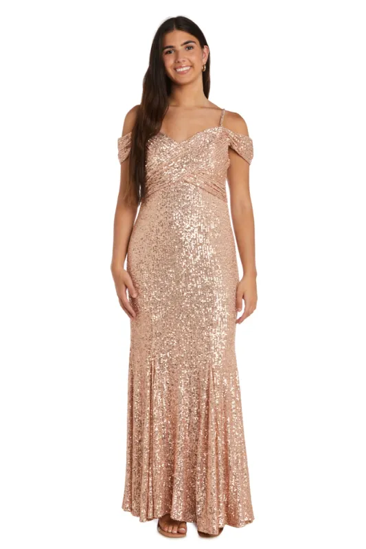 Long Off The Shoulders  Evening Gown With Sequins sold by R&M Richards