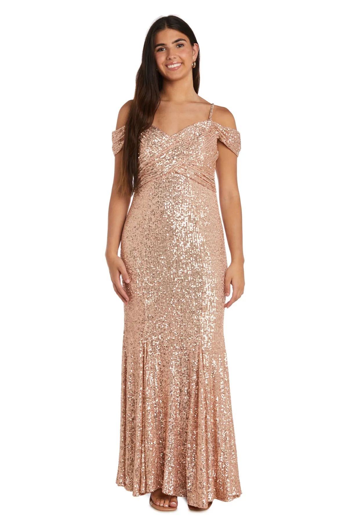 Long Off The Shoulders Evening Gown With Sequins sold by R&M Richards