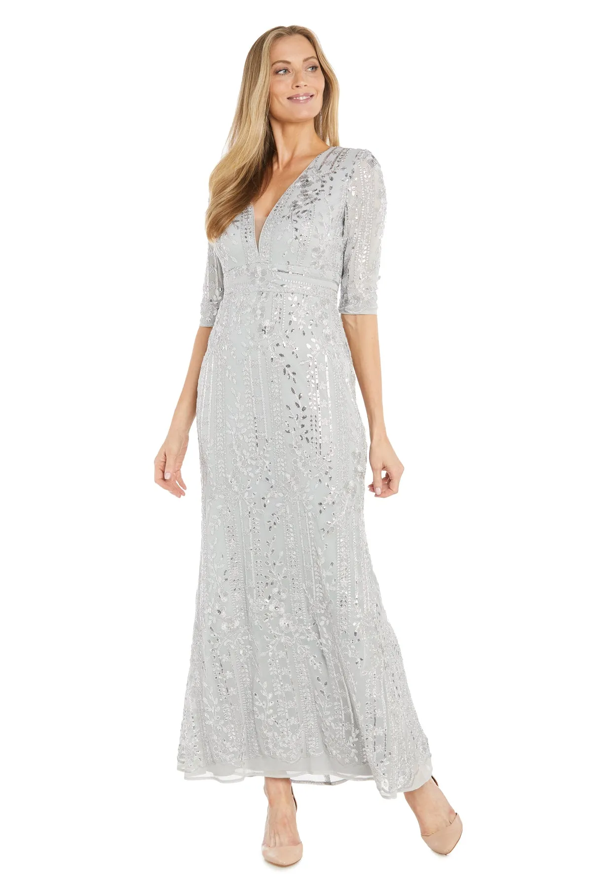 Floral Embroidered Evening Gown sold by R&M Richards product image thumbnail 5