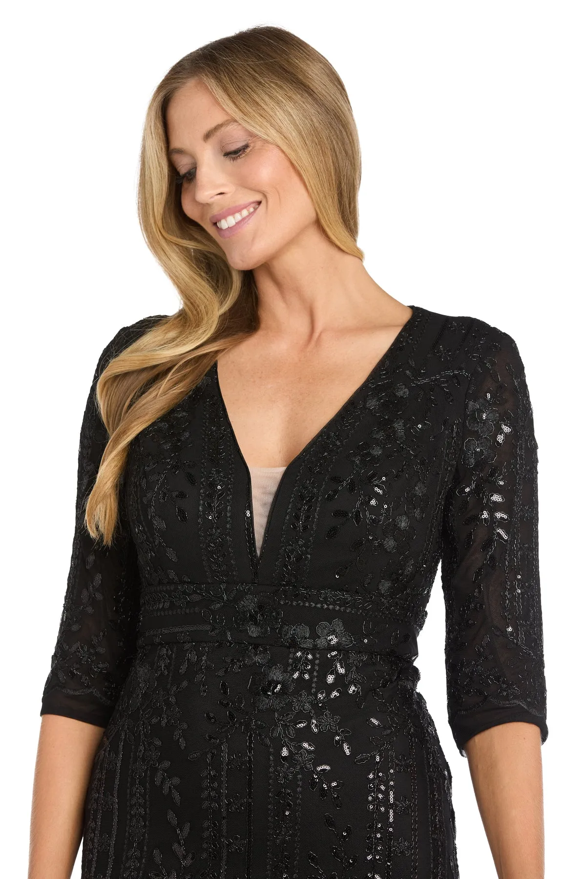 Floral Embroidered Evening Gown sold by R&M Richards product image thumbnail 4