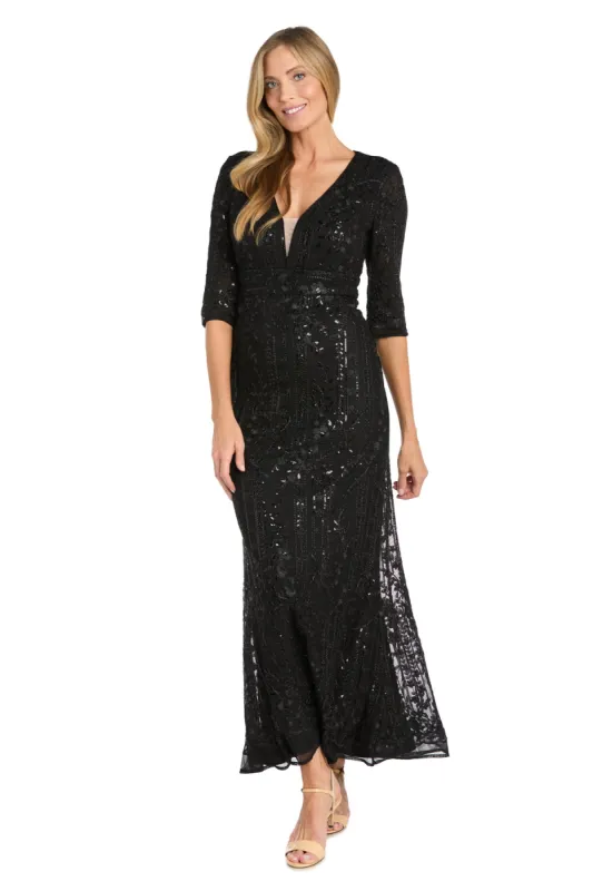 Floral Embroidered Evening Gown sold by R&M Richards