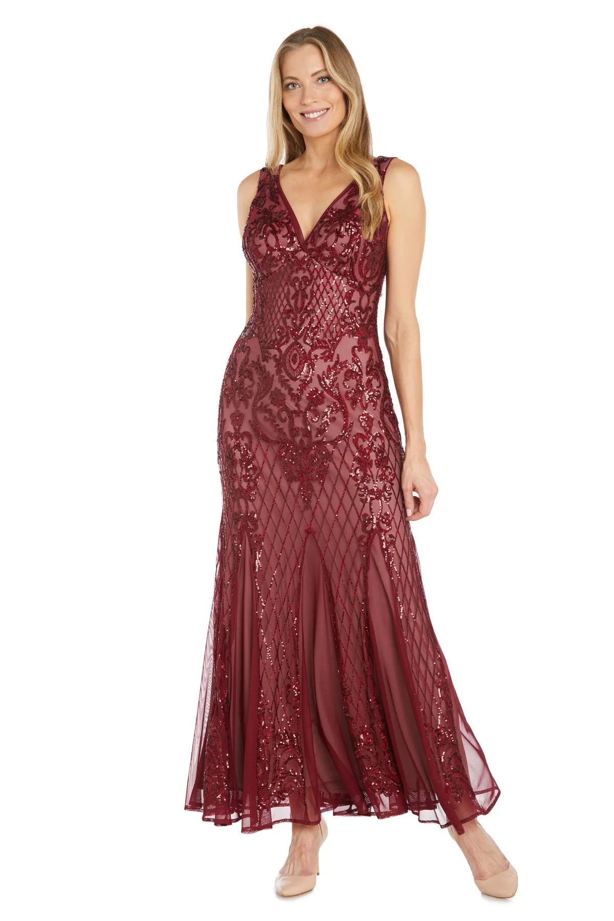 Long Beaded Sleeveless Dress sold by R&M Richards