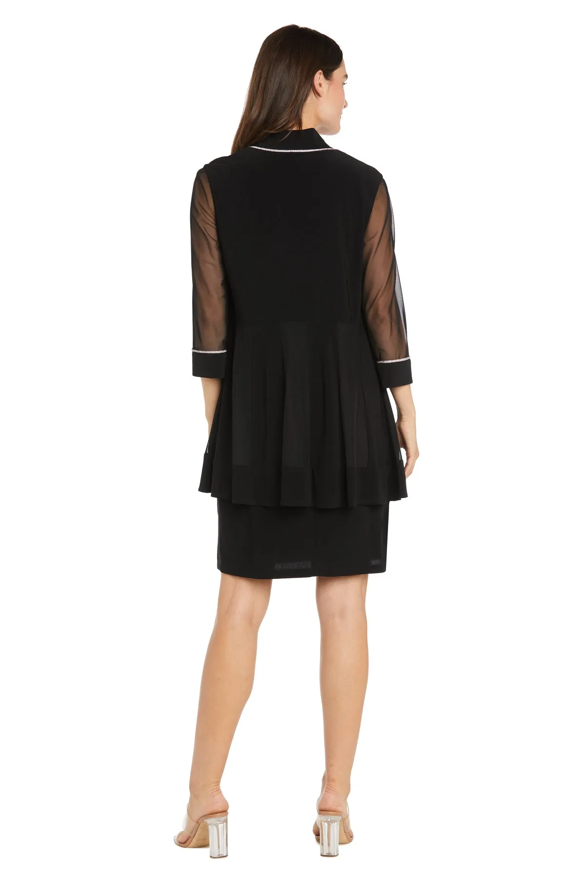 Rhinestone Trim Jacket Dress with Illusion Sleeves sold by R&M Richards product image thumbnail 2