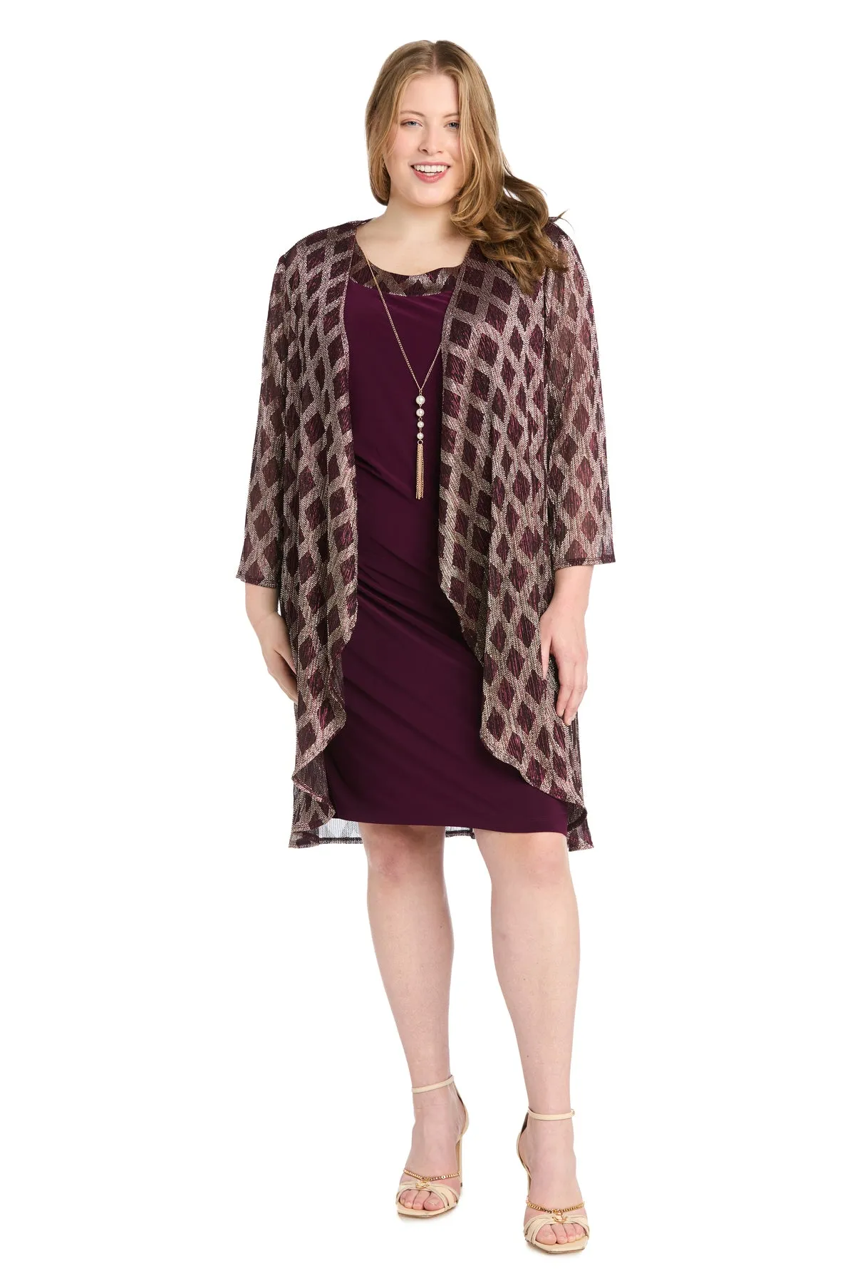 Metallic Flyaway Jacket Dress - Plus sold by R&M Richards