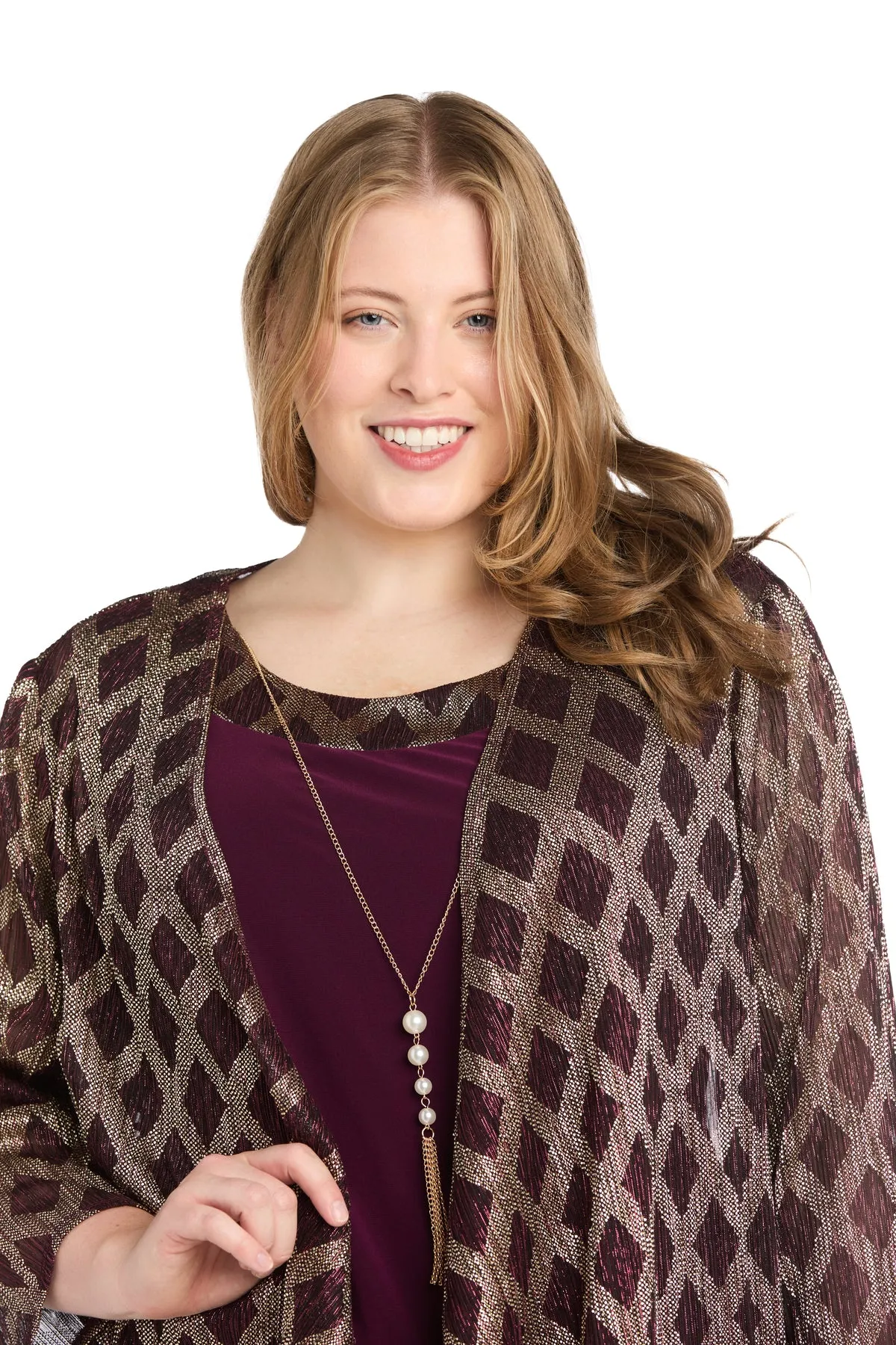 Metallic Flyaway Jacket Dress - Plus sold by R&M Richards product image thumbnail 5