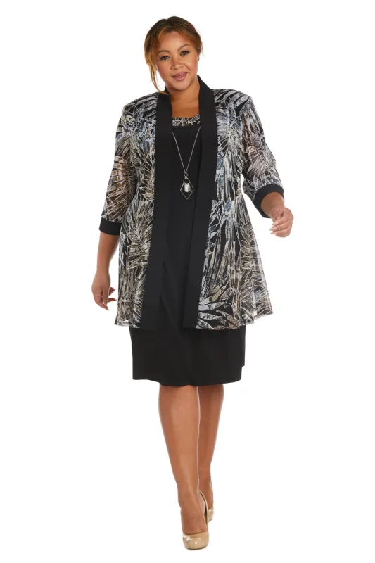 Two-Piece Printed Jacket and Dress Set - Plus sold by R&M Richards