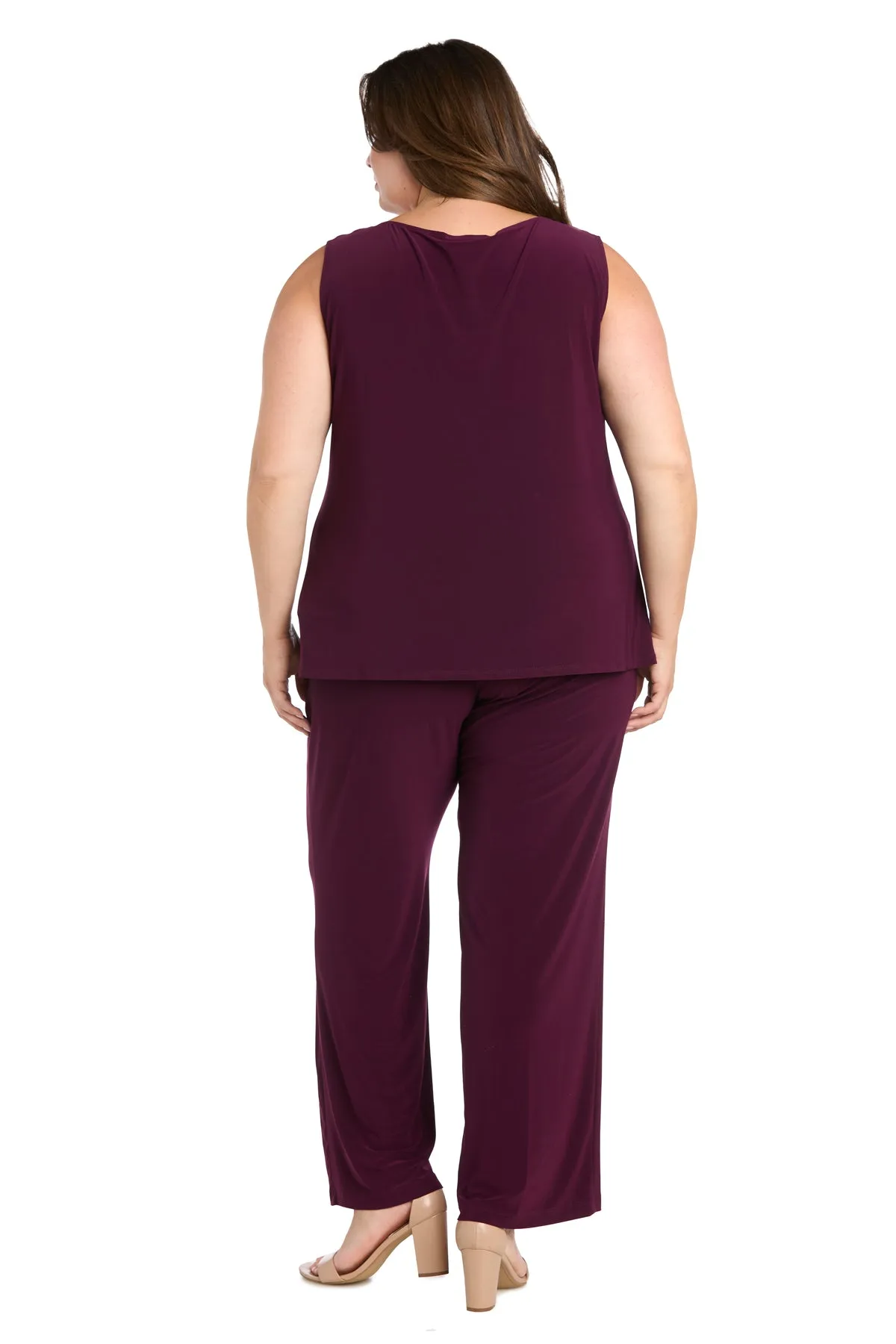 Three Piece Pantsuit with Metallic Striped Duster - Plus sold by R&M Richards product image thumbnail 4