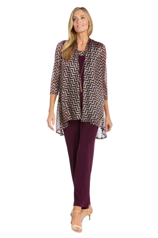 Three Piece Pantsuit with Metallic Striped Duster sold by R&M Richards