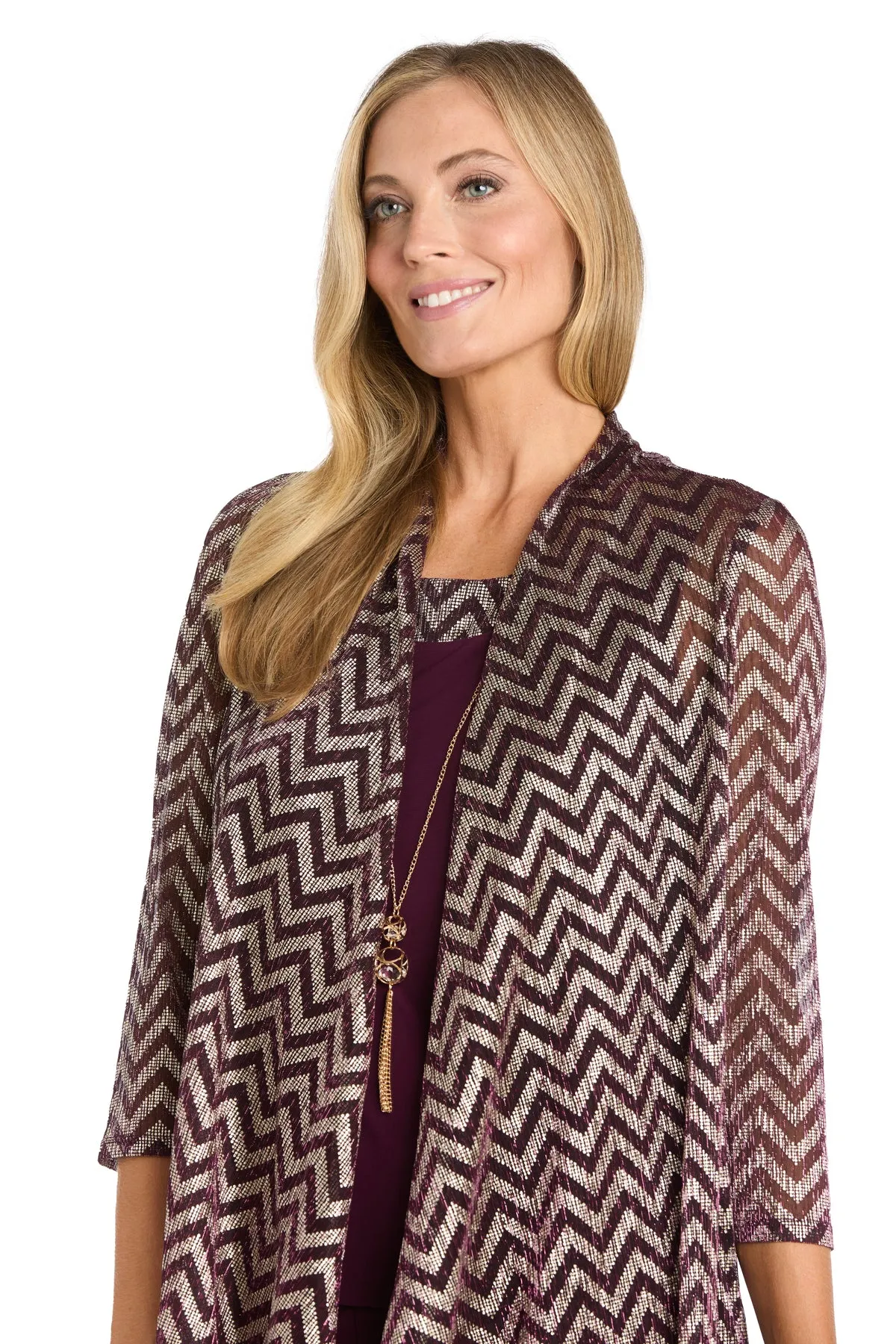 Three Piece Pantsuit with Metallic Striped Duster sold by R&M Richards product image thumbnail 5