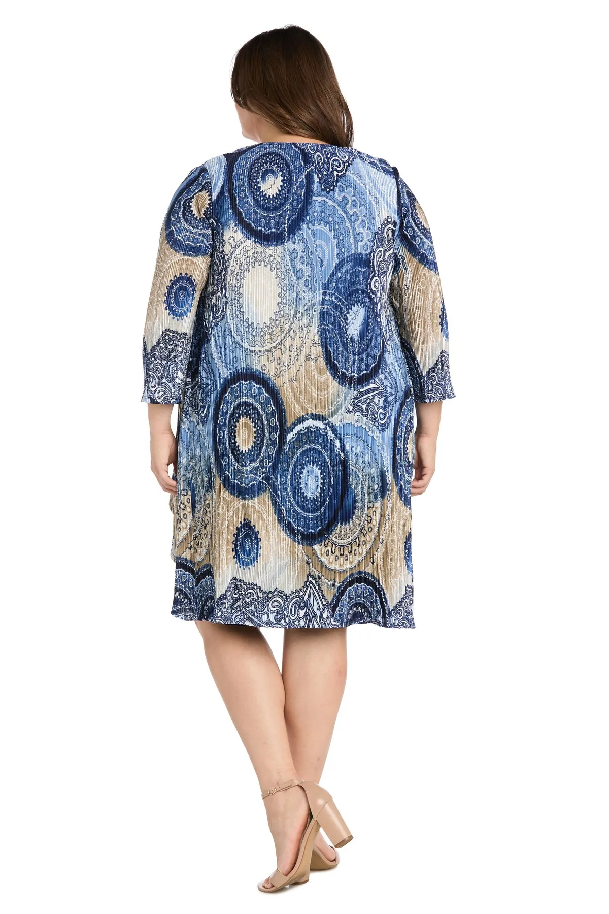 Puff Printed Circular Ity Flyaway Jacket Dress With Paisley Scroll Print - Plus sold by R&M Richards product image thumbnail 2
