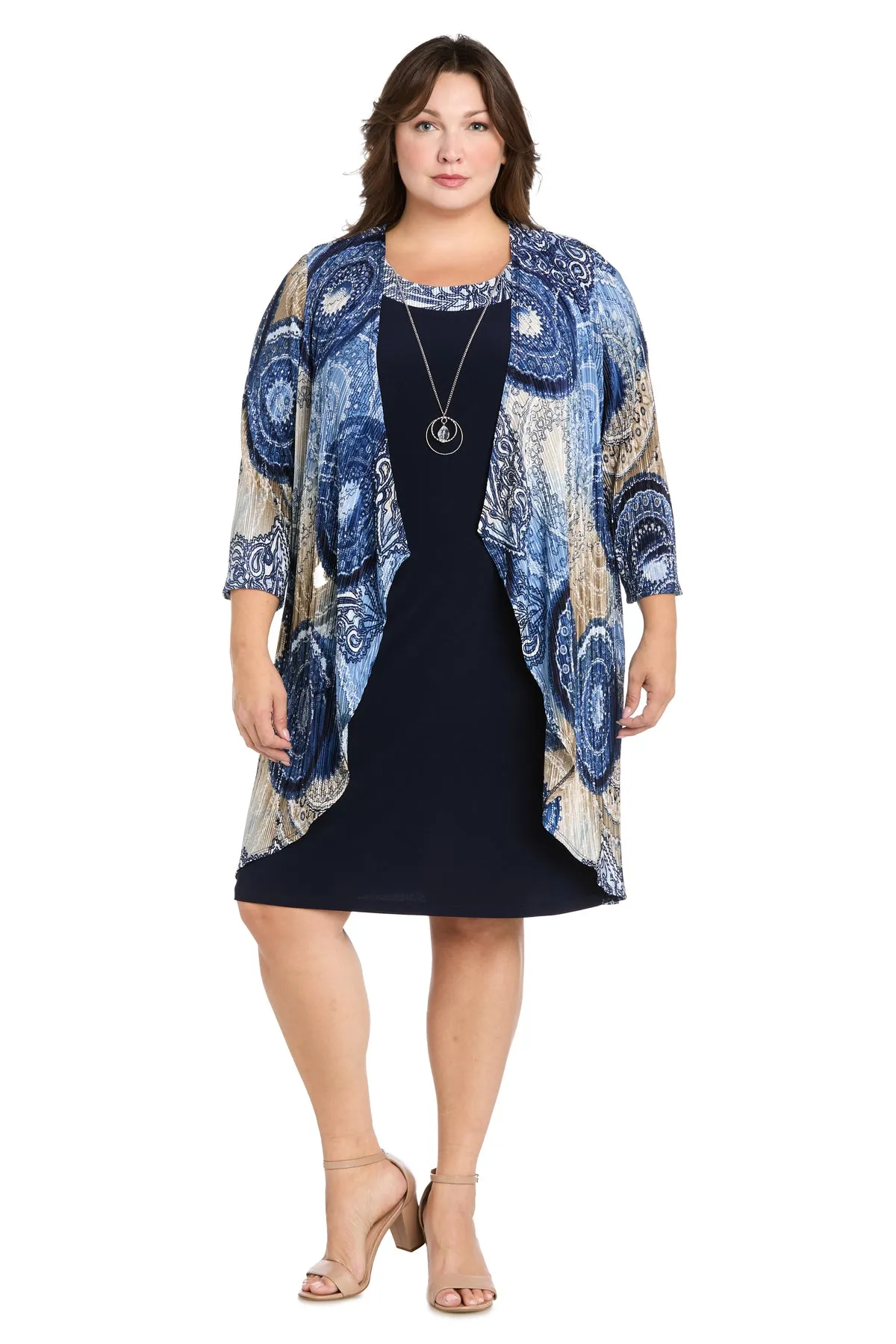 Puff Printed Circular Ity Flyaway Jacket Dress With Paisley Scroll Print - Plus sold by R&M Richards