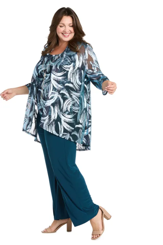 Metallic Swirl Pantsuit - Plus sold by R&M Richards