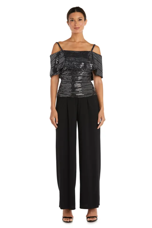 Off The Shoulder Metallic Top Jumpsuit sold by R&M Richards