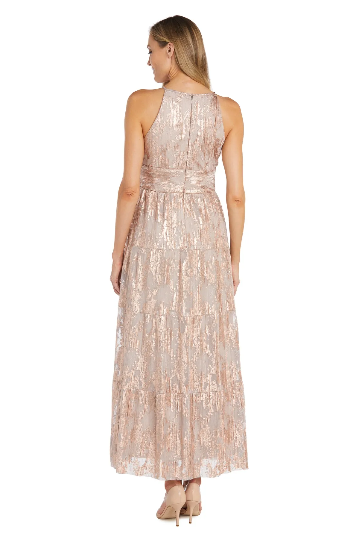 Halter Foil Printed Evening Gown - Petite sold by R&M Richards product image thumbnail 2