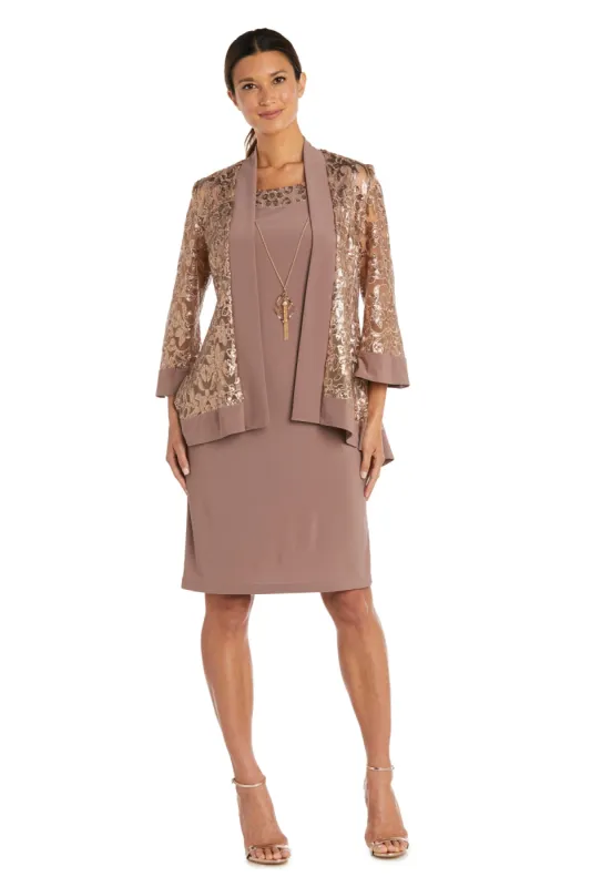 Two Piece Sequin Mesh Jacket Dress - Petite sold by R&M Richards