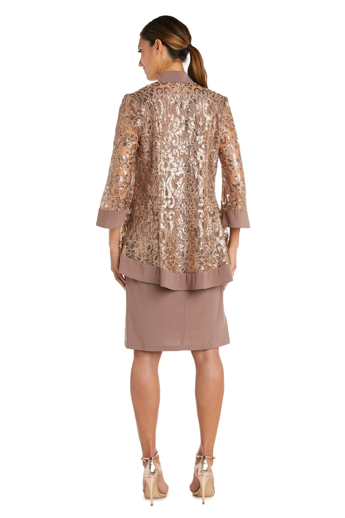 Two Piece Sequin Mesh Jacket Dress - Petite sold by R&M Richards product image thumbnail 2
