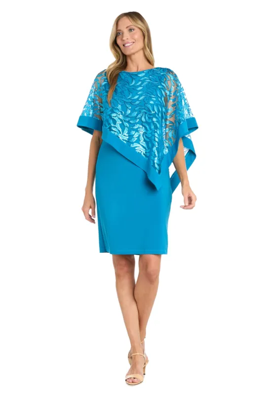 Asymmetrical Sequin Patterned Poncho Dress sold by R&M Richards